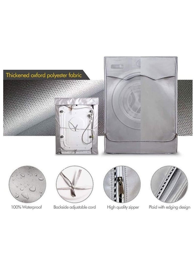 Washing Machine Cover Washer Dryer Dustproof Waterproof Protection Case Cover Sunscreen with Zipper fo Washer Protection  - Image 2