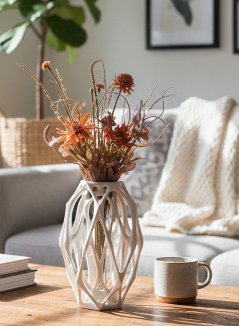 أخوة ثلاثي الأبعاد هيكل مزهرية بتصميم تجريدي عصري – قطعة ديكور فنية أنيقة للمنزل والمكتب - Image 1