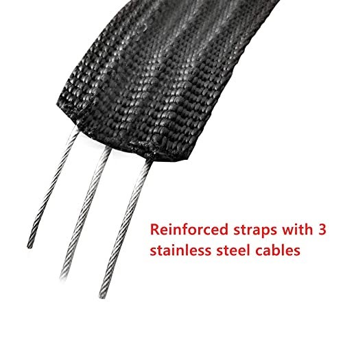 DORSAL Surf Locking Straps Theft Resistant Reinforced Roof Rack Pad Tie Downs Steel/Nylon 10' Feet Black - Image 2