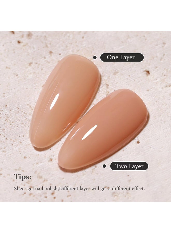 FZANEST Gel Nail Polish,15ML Nude Pink Color Soak Off UV LED Gel Polish Nail Art Manicure Salon DIY Nail Design Decoration at Home #D016 - Image 2