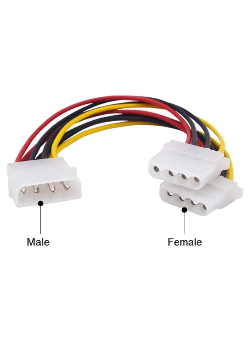 بيعتكلها كابل طاقة IDE من موصل مولكس ذكر رباعي السنون إلى موصل مولكس IDE أنثى ثنائي المنفذ رباعي السنون - Image 4