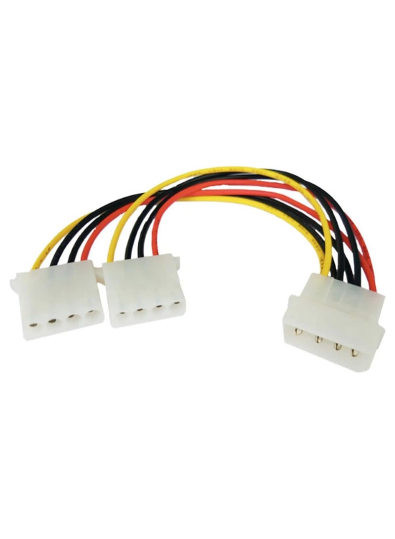 بيعتكلها كابل طاقة IDE من موصل مولكس ذكر رباعي السنون إلى موصل مولكس IDE أنثى ثنائي المنفذ رباعي السنون - Image 1