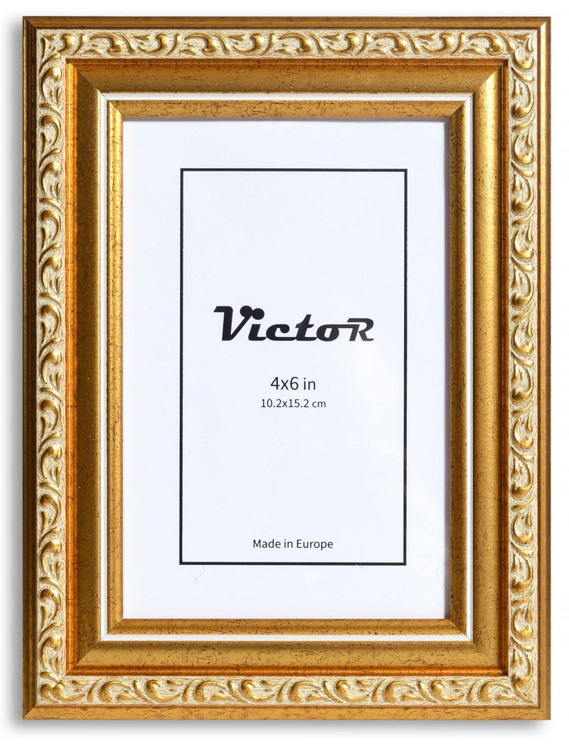 VictoR picture frame Chagall 4x6 green gold frame  vintage antique frames with shutterprrof acrylic glass  baroque/antique - Image 1