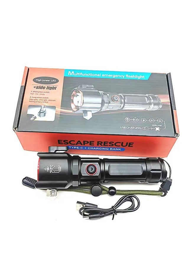 Safety Hammer Ten In One Multi-function Flashlight Car Self-rescue Broken Window Hammer Fire Emergency Outdoor Strong Flashlight-Color:Xt-023 Window Breaker  - Image 1