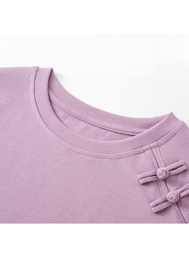 Baleno Round Neck T-shirt Women 2025 Summer Waist-gathered Ruffle Design Short Sleeve Ladies' Knotted Button Embellished Letter Print Tee - Image 5