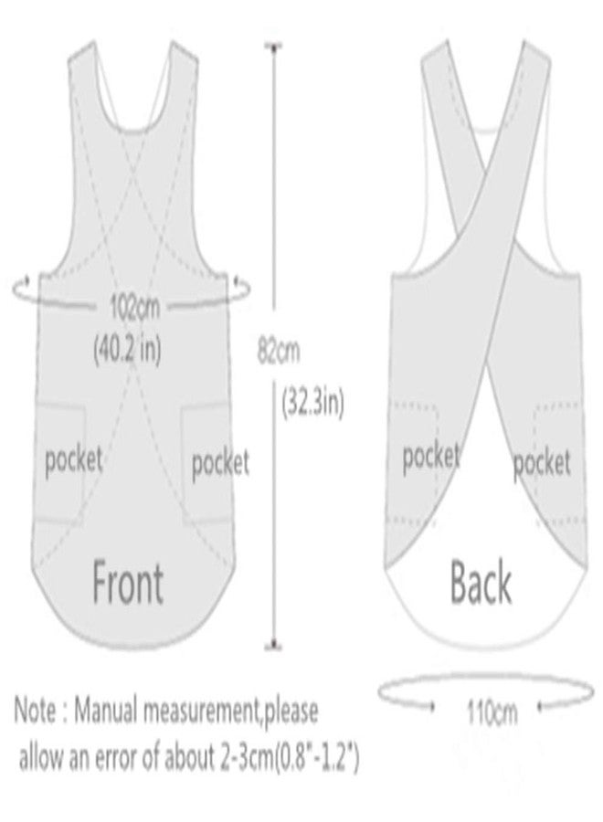 AOBBYBBS Cotton Linen Aprons Halter Cross Bandage Shortened Design Japanese Round Skirt (Shallow Grass Green) - Image 3