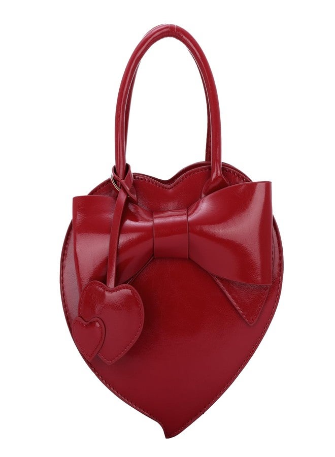 KUANG! Women's Bowknot Tote Purse Shoulder Bag Heart Crossbody Pu Leather Top Handle Handbag for Women - Image 1