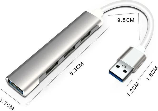 بولهاموبيل Polham 20CM 4in1 USB To 4x USB Coupler Adapter Hub, High Voltage and Current Protected USB Coupler