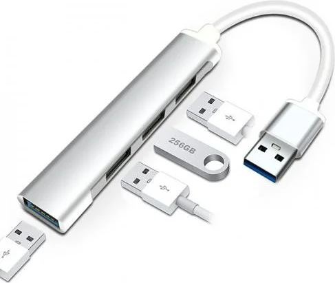 بولهاموبيل Polham 20CM 4in1 USB To 4x USB Coupler Adapter Hub, High Voltage and Current Protected USB Coupler