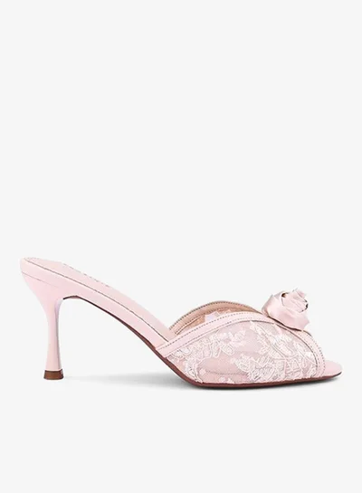 IconStyle Embroidered Open-Toe Mule Heels