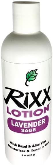 Rixx Lotion Lavender Sage Natural Herbal Blend Sport Cap with Witch Hazel Aloe Vera Shea Butter Hyaluronic Acid  Essential Oils Moisturizer and Skin Toner for Face and Body