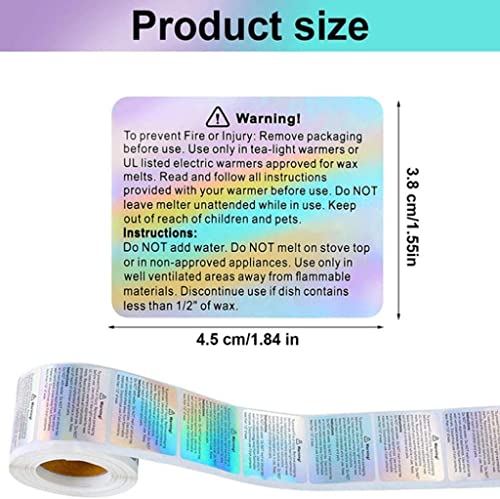 Vshinic 600 PCS Wax Melt Warning Labels, Safety Stickers for Candle Jars, Tins, Containers - Making Supplies, 1.8 x 1.5 Inches - Image 3