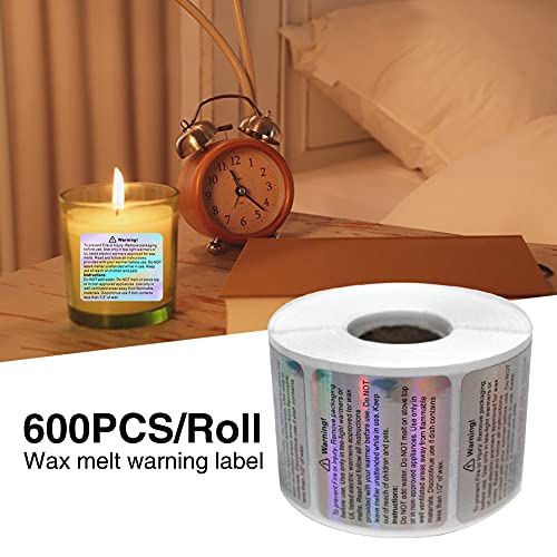 Vshinic 600 PCS Wax Melt Warning Labels, Safety Stickers for Candle Jars, Tins, Containers - Making Supplies, 1.8 x 1.5 Inches - Image 2