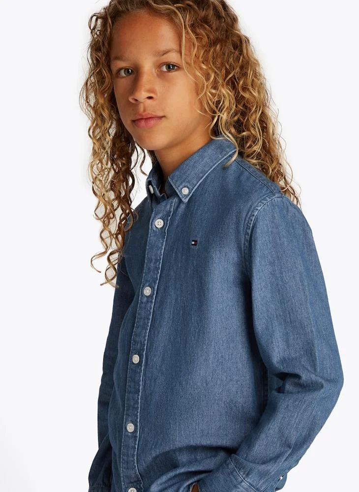TOMMY HILFIGER Kids Denim Chambray Ls Shirt