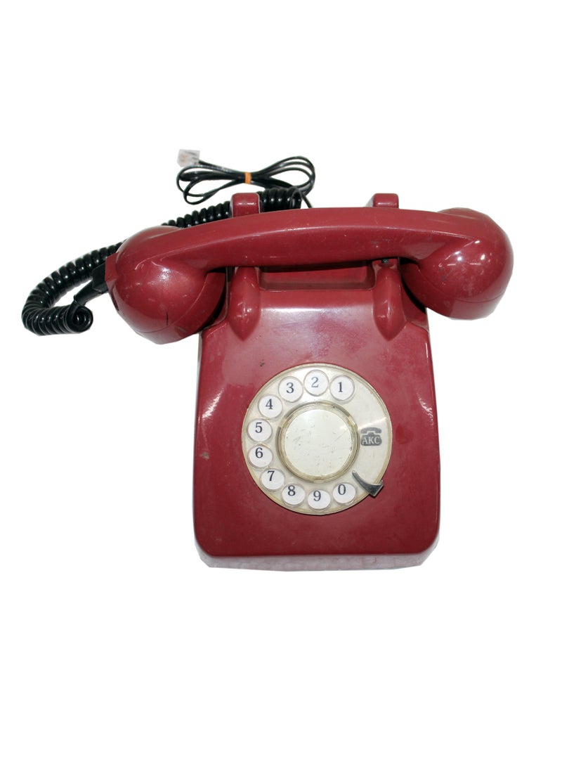 Latas Old Style Rotary-Vintage Telephone, Nostalgic, Classic Style,Home, Office, Landline Phone, Traditional Bell Ring Tone|Working Condition (RED)  - Image 1