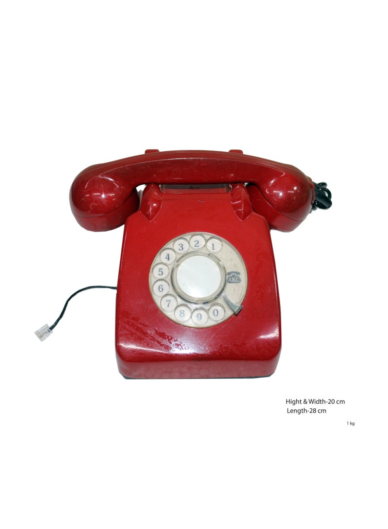 Latas Old Style Rotary-Vintage Telephone, Nostalgic, Classic Style,Home, Office, Landline Phone, Traditional Bell Ring Tone|Working Condition (RED)  - Image 3