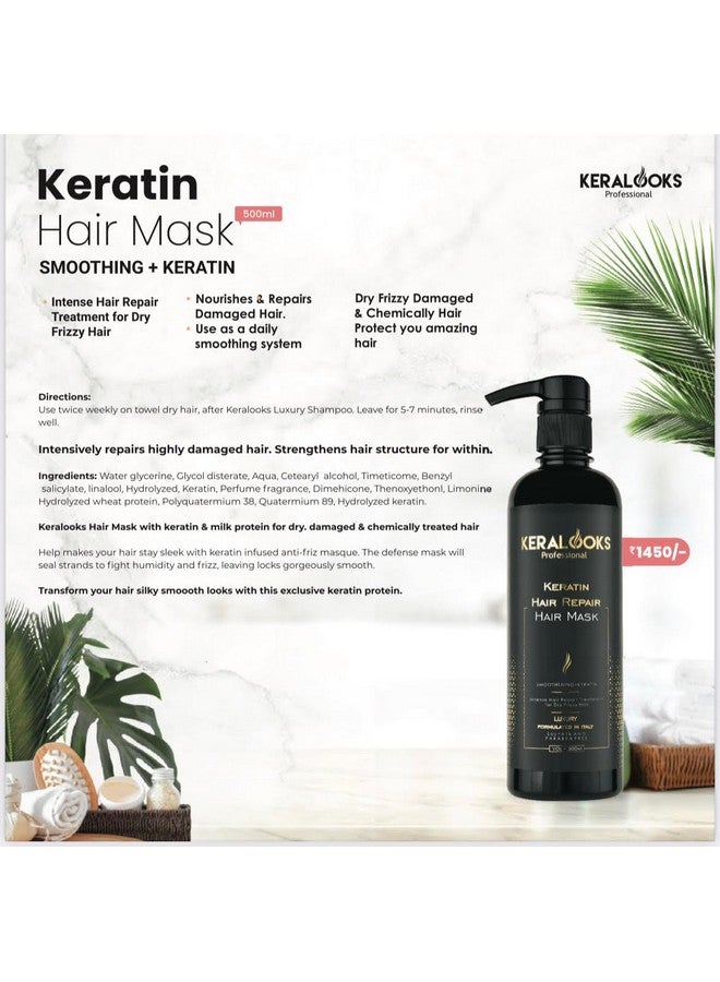 كيرالوكس بروفيشنال قناع الشعر Keralooks Professional® Smoothing Plus Keratin للشعر الجاف والمجعد والتالف. (500 مل) - Image 3