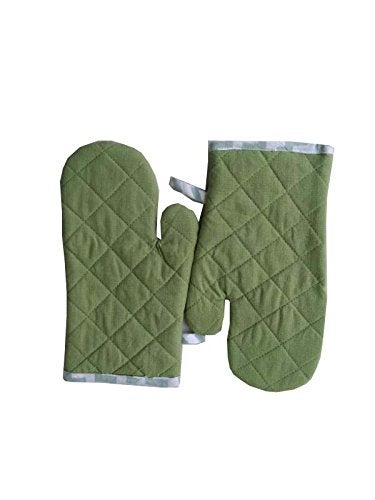 Tidy Green Colour Cotton Kitchen Linen Set Pack of 2Pcs