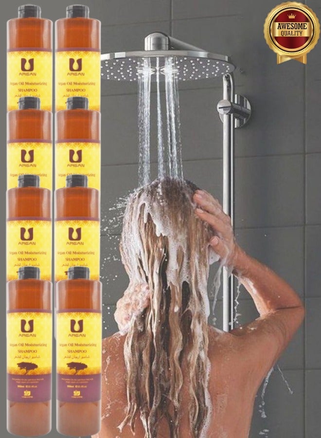 Argan 8 Pieces Argan Oil Moisturizing Shampoo Best Product For Dry And Frizzy Hair 900ml  - Image 1