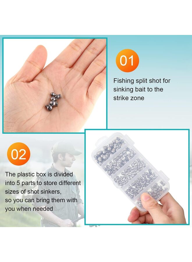 Generic 200 Pieces Fishing Weights Sinkers, Tungsten Split Shot Sinkers for Line Kit Removable Round Texas Rigs - Image 4
