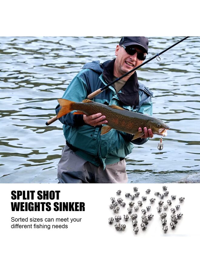 Generic 200 Pieces Fishing Weights Sinkers, Tungsten Split Shot Sinkers for Line Kit Removable Round Texas Rigs - Image 3