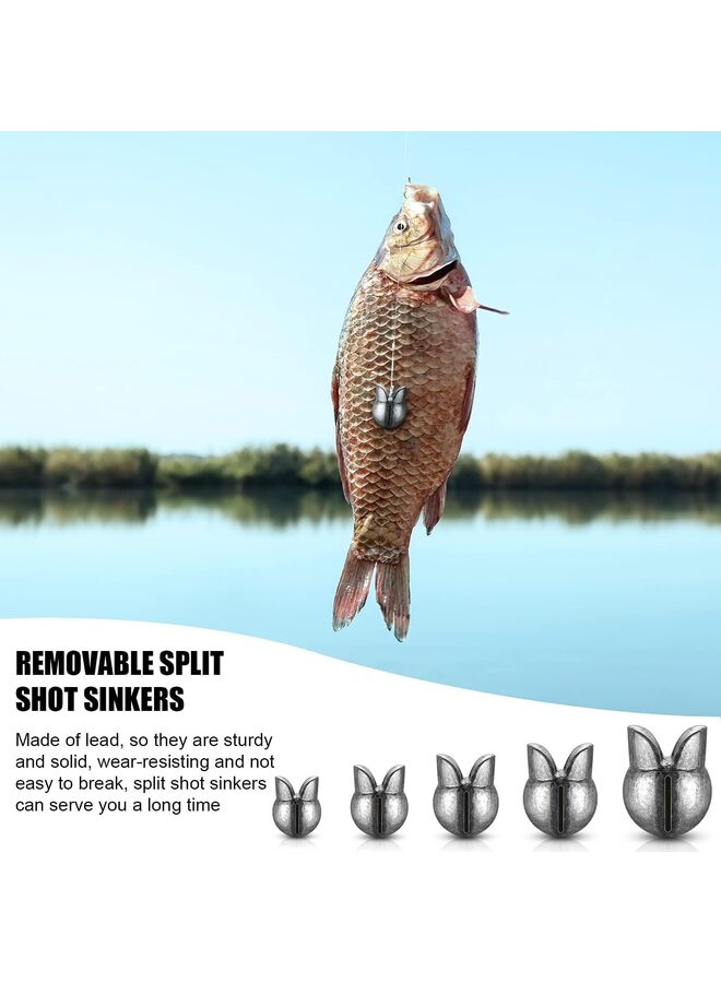 Generic 200 Pieces Fishing Weights Sinkers, Tungsten Split Shot Sinkers for Line Kit Removable Round Texas Rigs - Image 2