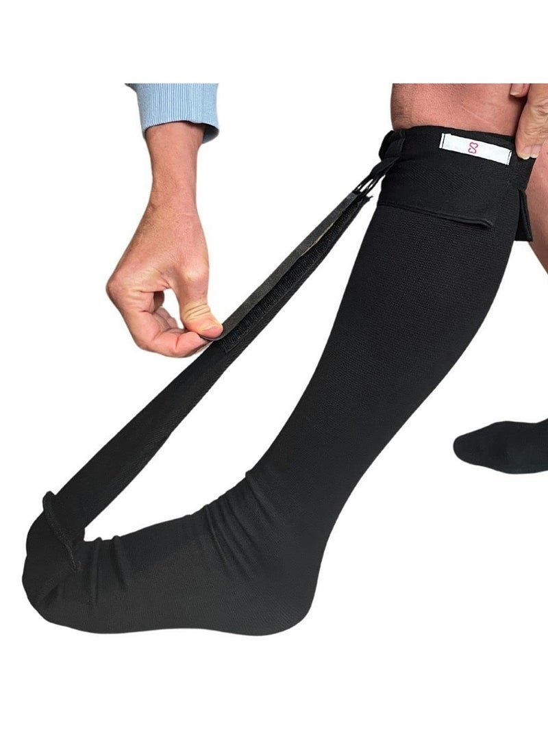 Excefore Plantar Fasciitis Night Sock Brace | Dorsal Splint Compression Socks for Achilles Tendonitis & Plantar Fasciitis Treatment | Provides a gentle stretch overnight | Lightweight | Black L XL  - Image 1