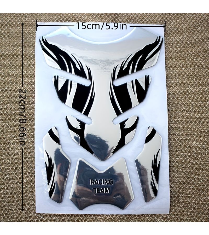 Yellow 3D Motorcycle Fuel Tank Fish Bone Sticker Waterproof Anti Scratch Cover - Image 3