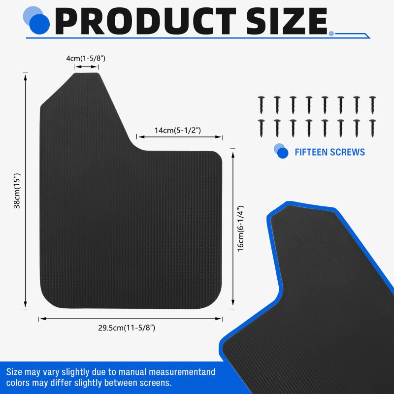 keepdsgn 4PCS Universal Mud Flaps for Pickup Trucks Vehicles Mudguard Splash Guards Front and Rear Set Flexible and Bendable Mudflaps Dirty Traps Fender Flares Compatible with Dodge Ram Ford GMC Toyota Tacoma - Image 5