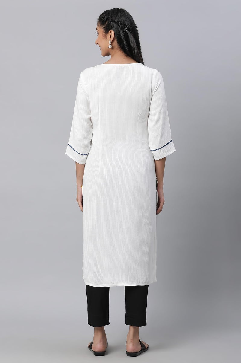 Aurelia White Floral Printed Women Kurta - Image 4