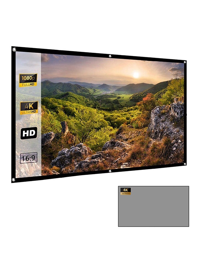 100 Inch Projector Screen Anti-Light Grey 16:9 Foldable 4K Full HD Projection Screen Anti-Crease Portable Projector Movie Screen for Outdoor Indoor Support Double Sided Projection UNV-WO-SCR-01 Grey - Image 1