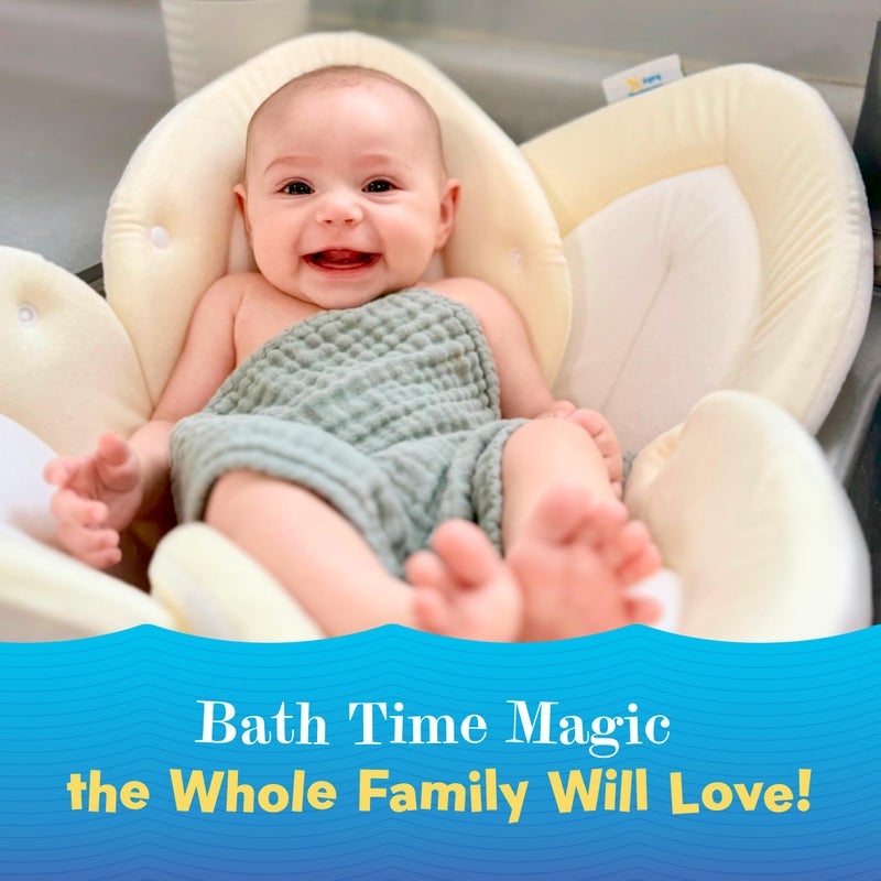 Blooming Bath Blooming Baby ColorBloom Baby Bath Seat for Sink - Temperature-Sensing Color-Changing Fabric, Plush Lotus Bath Cushion, Fits Most Sinks, Machine Washable, Newborn Bath Support (0â€“6 Months) - Image 5