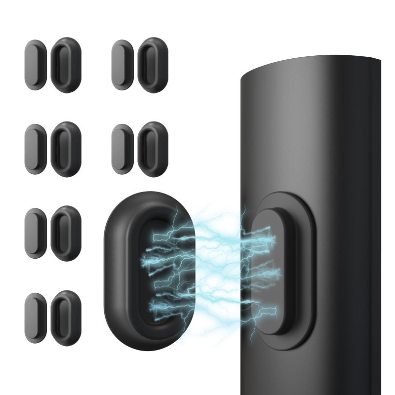 Vaszu Magnetic Remote Control Holder Self-Adhesive Wall Mount, 6 Pack Upgraded Silicone Organizer Storage Wall Holder for Home Office TV, Fan and Air Conditioner Remote Control Black - Image 1