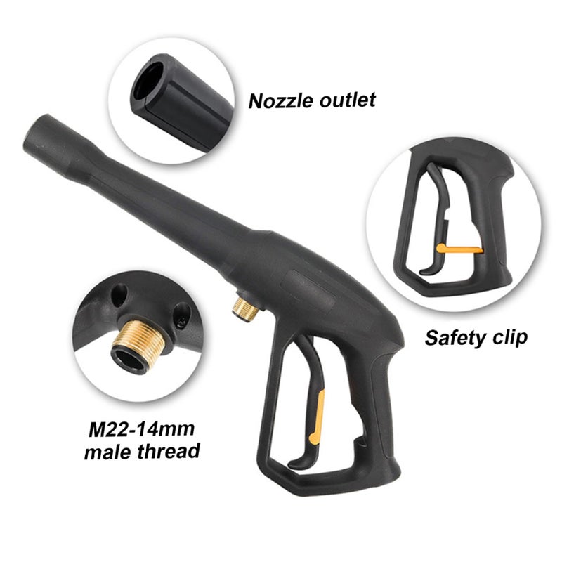 Pressure Washer Gun 33 Inch M22 Max 2030PSI Power Washer Gun with 1/4" Extension, Nozzle & Safety Lock Aluminium & Plastic Washing Wand for Automobile, Watering - Image 3
