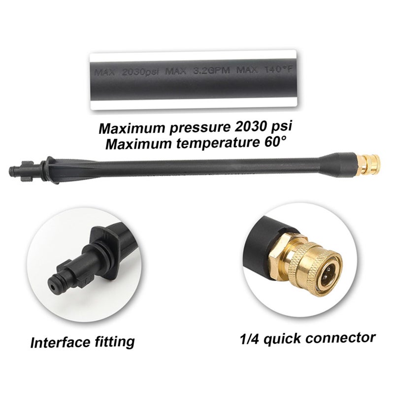 Pressure Washer Gun 33 Inch M22 Max 2030PSI Power Washer Gun with 1/4" Extension, Nozzle & Safety Lock Aluminium & Plastic Washing Wand for Automobile, Watering - Image 5
