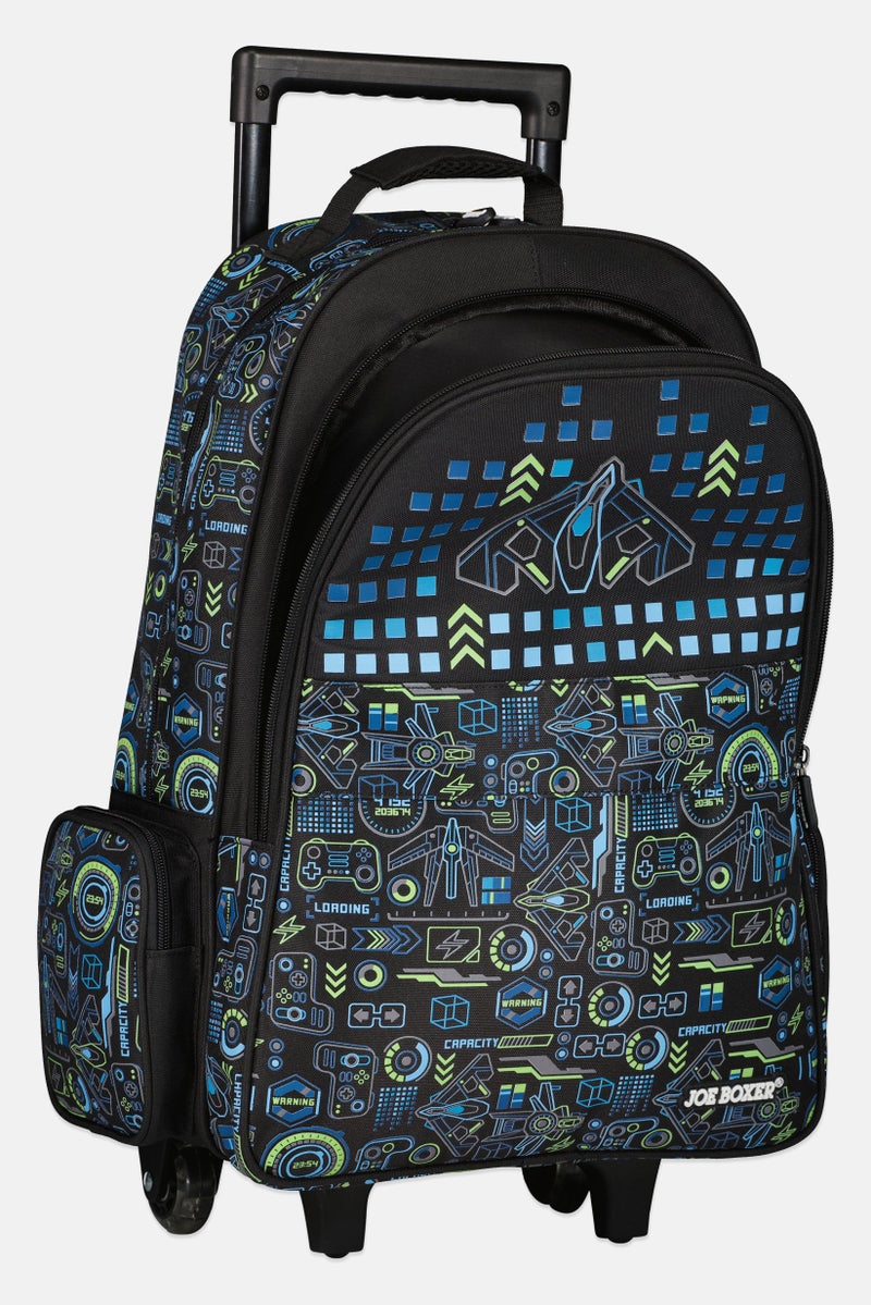 Joe Boxer Kids Boy Graphic Print Trolley Backpack, Multicolor - Image 3