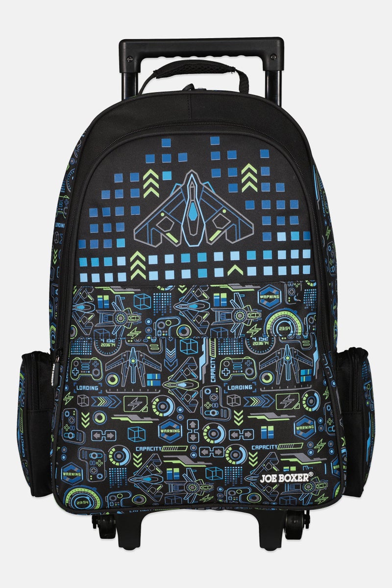 Joe Boxer Kids Boy Graphic Print Trolley Backpack, Multicolor - Image 1