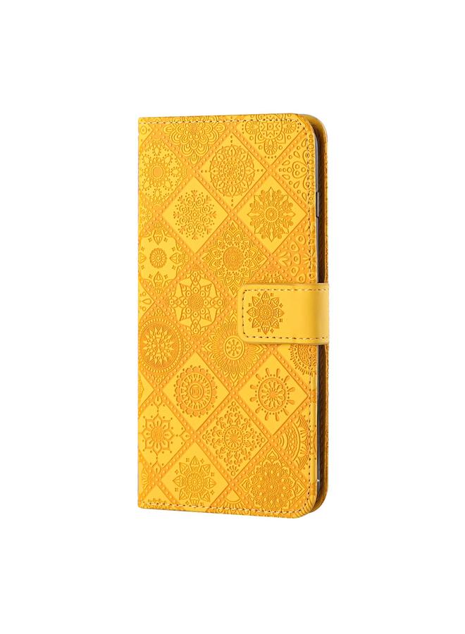 اس-توب جراب جلدي أفقي قابل للطي بنقشة عرقية مع حامل وفتحات للبطاقات ومحفظة وحبل لهاتف iPhone 8 Plus / 7 Plus - Image 3