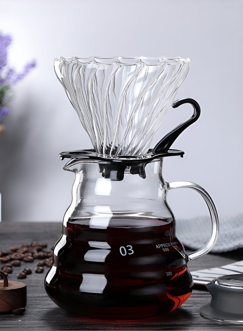 لوكشري قمع قهوة زجاجي فاخر V60 - قمع قابل لإعادة الاستخدام على طراز V60 لتحضير القهوة بالسكب - Image 4