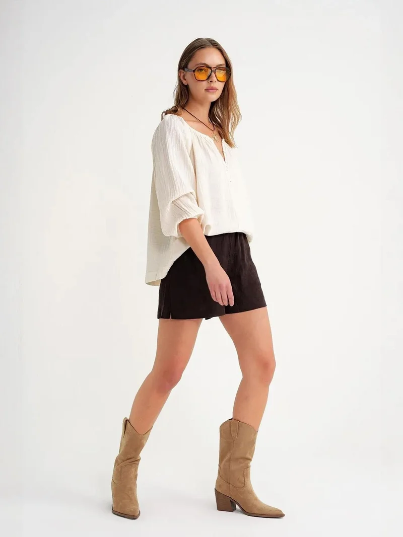 MixRay Mixray Buttoned Muslin Blouse