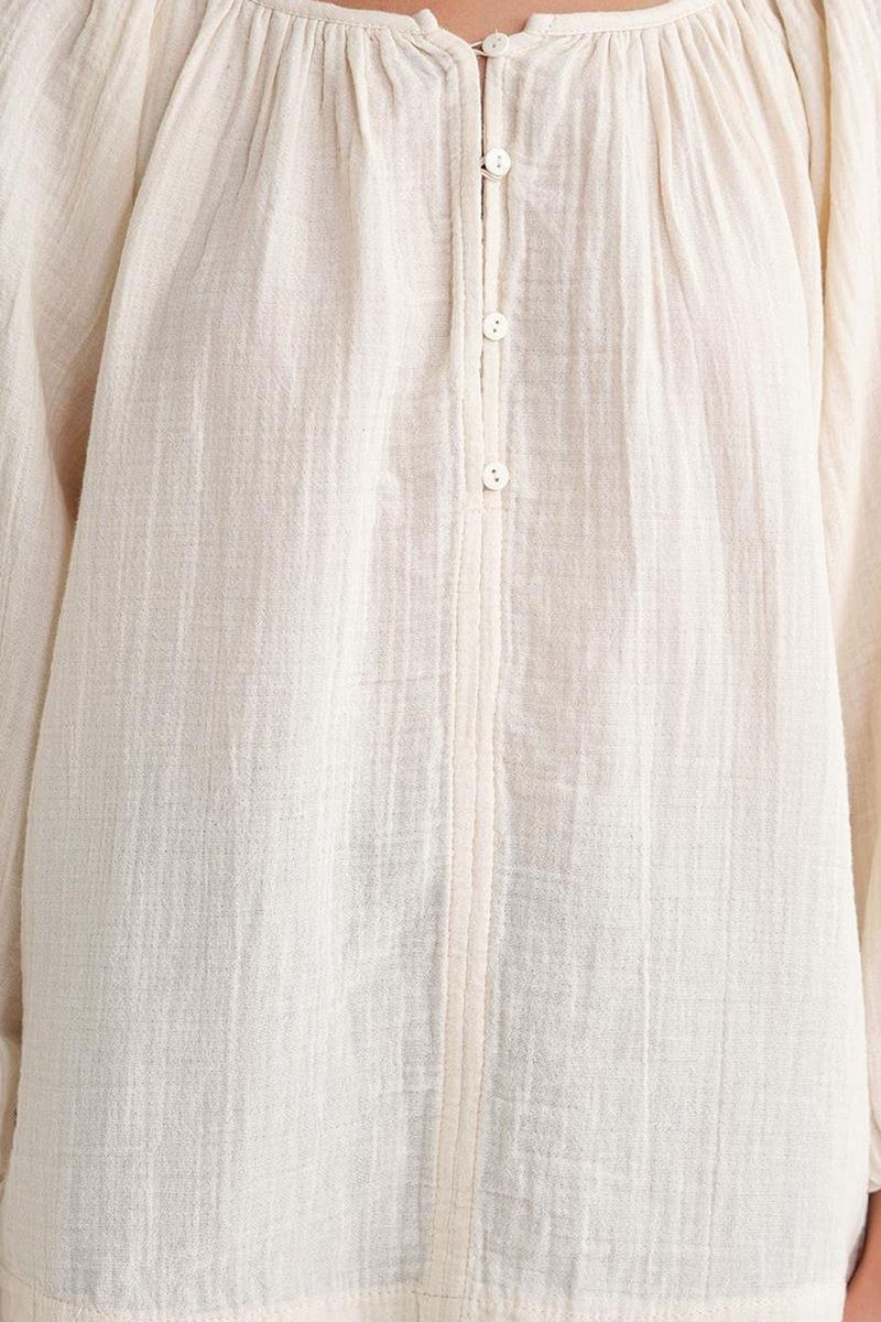 Mixray Buttoned Muslin Blouse - Image 5