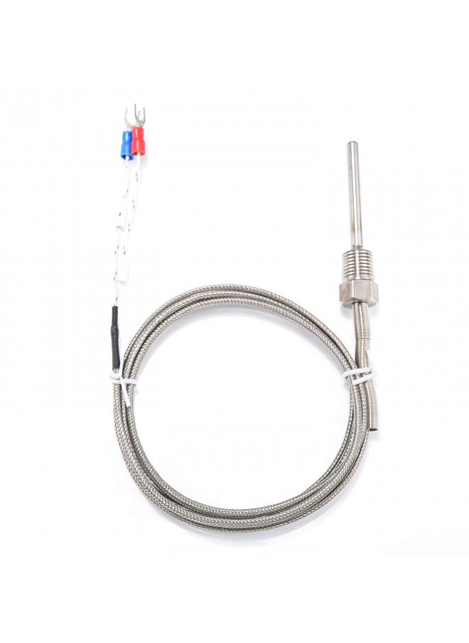 Jaybva Waterproof K Type Grounded Thermocouple - Jaybva Temperature Sensor Probe for PID Temperature Controller Two Wire Stainless Steel NPT 1/4 inch Pipe Thread 0~500 with 2m Insulation Lead Shield Wire  - Image 2