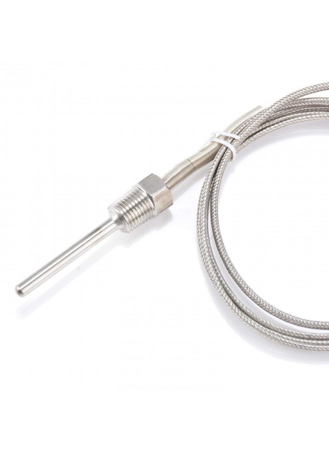 Jaybva Waterproof K Type Grounded Thermocouple - Jaybva Temperature Sensor Probe for PID Temperature Controller Two Wire Stainless Steel NPT 1/4 inch Pipe Thread 0~500 with 2m Insulation Lead Shield Wire  - Image 3
