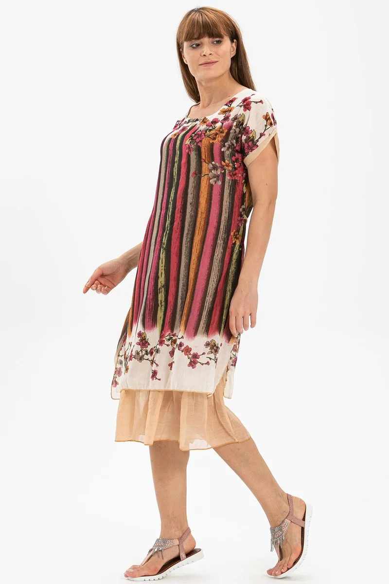 اليش شيل بيزي Floral Stripe Dress