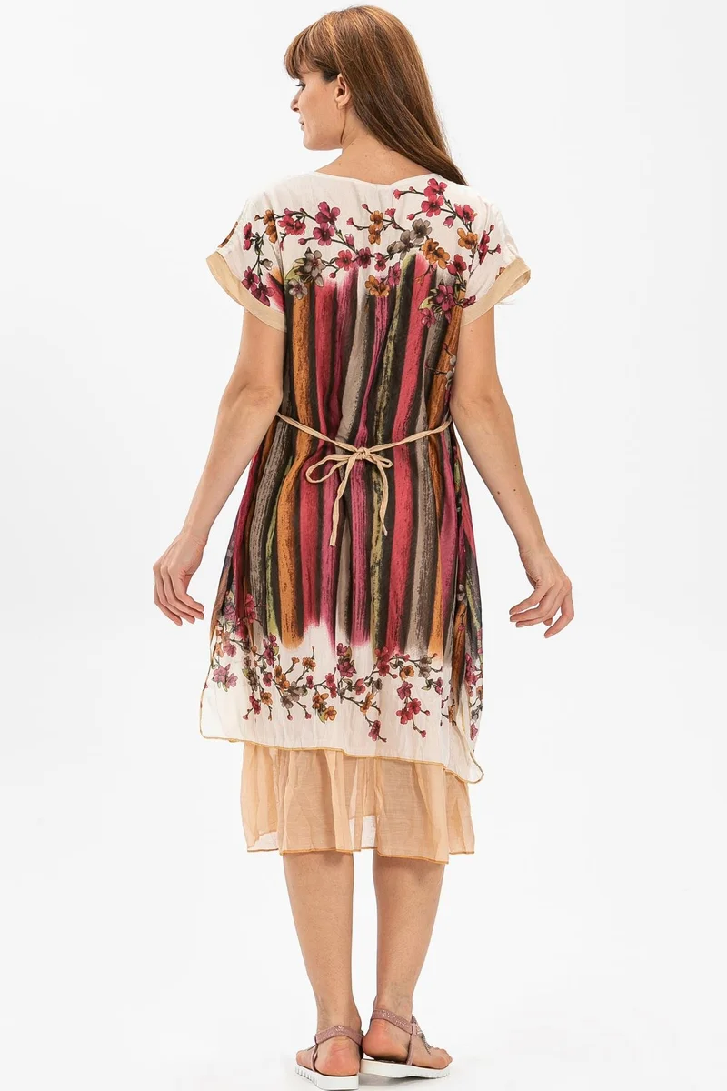 اليش شيل بيزي Floral Stripe Dress