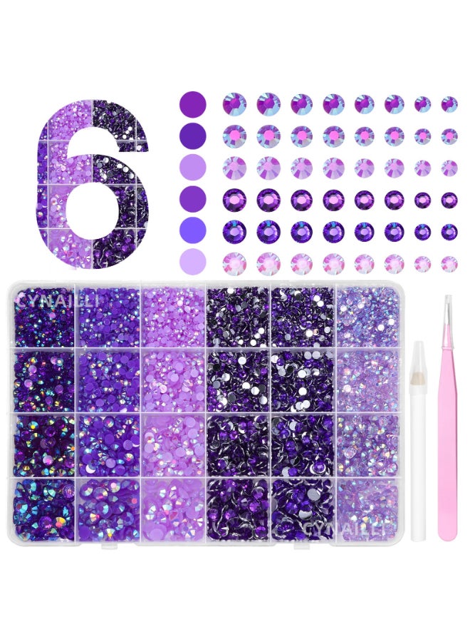 Cynailli 18000 Pcs 3D Purple Jelly Rhinestones for Crafting Flatback Resin Jelly Bedazzled Gems for Crafts 36 mm Half Round Gems Rhinestones for Nails Art Eyes Makeup DIY Crafts Supplies - Image 2