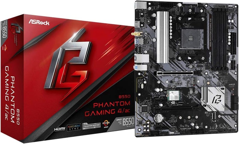 ASRock لوحة أم B550 Phantom Gaming 4 AC تدعم معالجات AMD AM4 Ryzen™ من الجيل الثالث / معالجات AMD Ryzen™ المستقبلية - Image 1