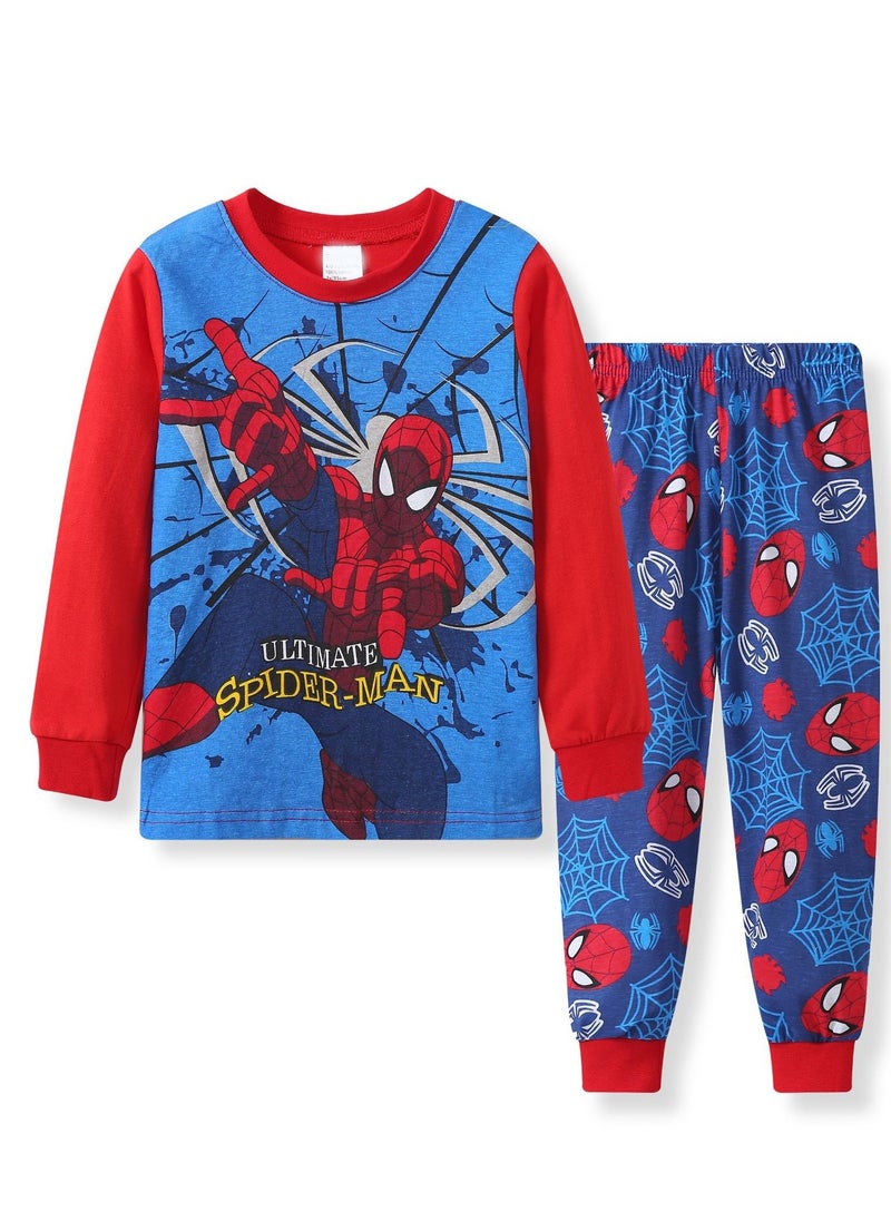 GUDOO Toddler Boys Long Sleeve Pyjama Cotton Spider Man Cartoon Children's Pajamas Sets Sleepwear for Infant Kids Boys  - Image 1