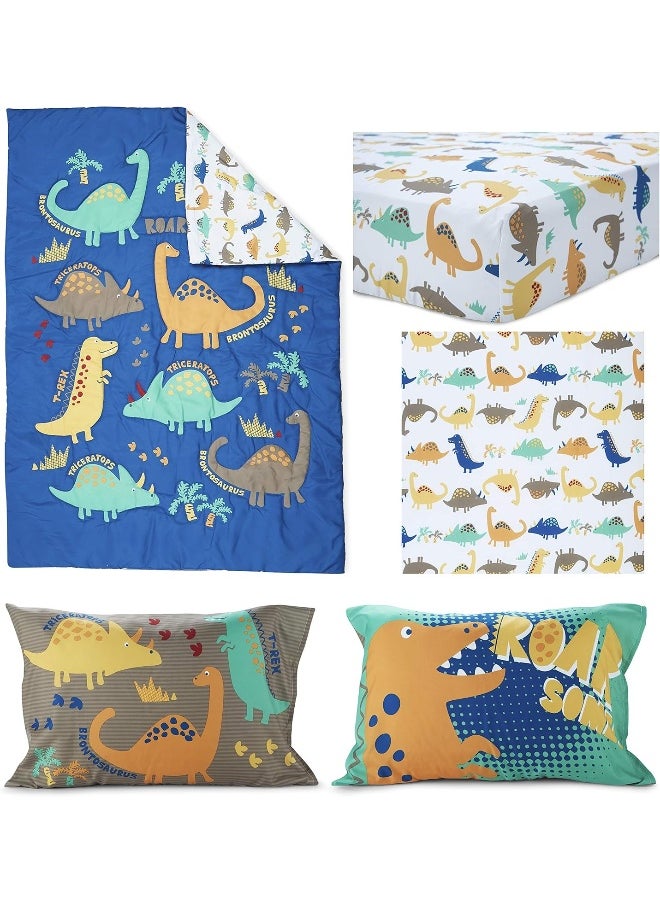 Baby Boom - Baby Boom Funhouse Dinosaur Roarsome 4 Piece Toddler Bedding Set - Image 1