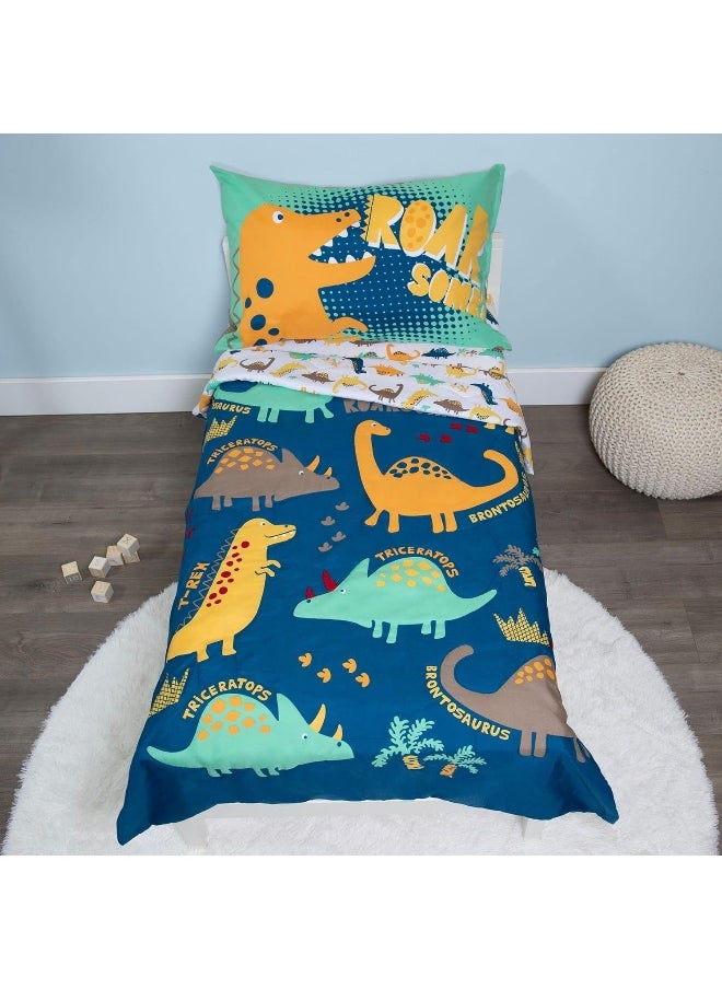 Baby Boom - Baby Boom Funhouse Dinosaur Roarsome 4 Piece Toddler Bedding Set - Image 1